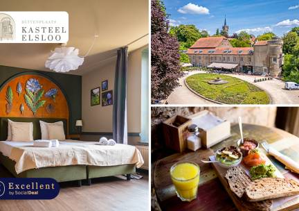 Luxe overnachting voor 2 + ontbijt + evt. wijnproeverij in Kasteel Elsloo