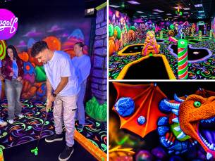 Glow-in-the-dark-minigolf bij GlowGolf Schiedam + evt. drankje