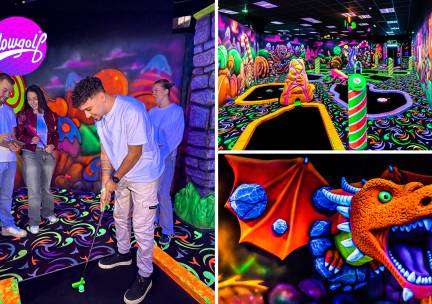 Glow-in-the-dark-minigolf bij GlowGolf Schiedam + evt. drankje