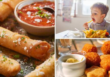 Snackmenu met patat, snack, saus en drankje voor dine-in of afhaal