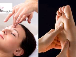 Voetreflexbehandeling (45 min) of 1 of 2 reikibehandelingen (Ã  45 min)