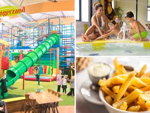 Entree binnenspeeltuin + binnenzwembad + minigolf + kids- of snackbox
