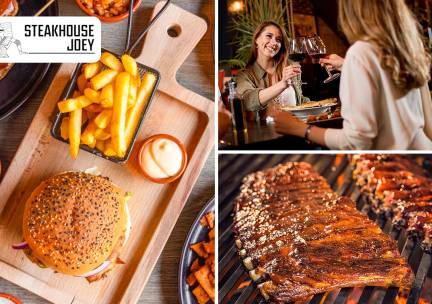 3-gangendiner Ã  la carte of All-You-Can-Eat spareribs bij Steakhouse Joey