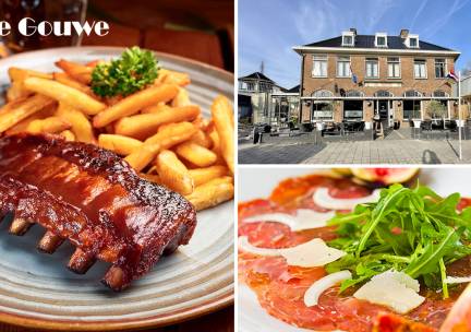 Hoofdgerecht of 3-gangen keuzediner bij Café de Gouwe in Oegstgeest