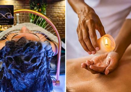 Japanese head touch (60 min) of kaarsolie-massage (55 min)