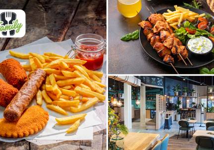 Friet + saus + snack + frisdrank voor afhaal of 2-gangen keuzediner bij Family Breda