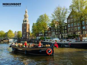 Rondvaart Amsterdam + drankje met Mokumboot