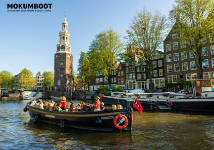 Rondvaart Amsterdam + drankje met Mokumboot