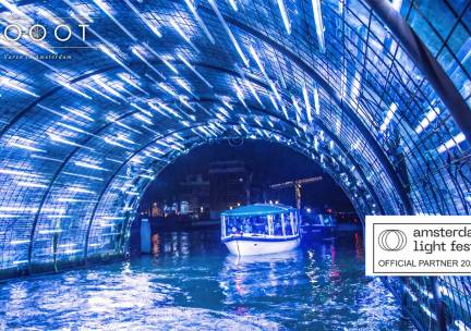 Rondvaart (75 min) tijdens Amsterdam Light Festival + evt. drankjes