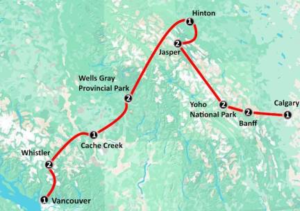The Classic Calgary to Vancouver Camping Trip (16 dagen)