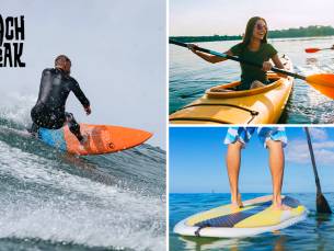 Huur van sup, kajak of surfboard óf 2 uur surfles