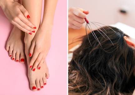 Pedicure- of manicurebehandeling + gellak (60 min) of kriebelmassage (60 min)