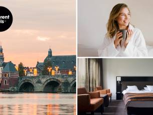 Overnachting voor 2 + ontbijt + late check-out + welkomstdrankje nabij Maastricht