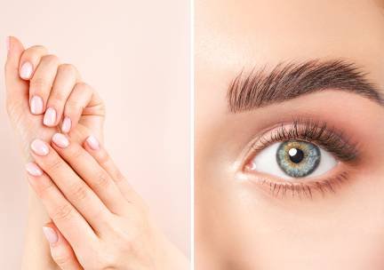 BIAB-behandeling + evt. gellak of brow lamination