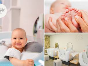 Babyfloaten (50 tot 60 min) of peuterzwemmen (30 min) + koffie of thee + evt. massage