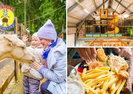 Entree kinderspeelboerderij + hapje en drankje of snackmenu