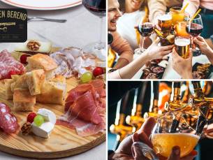 Borrelplank + 3 wijnen of bieren of 2 cocktails bij Bistro Bommen Berend