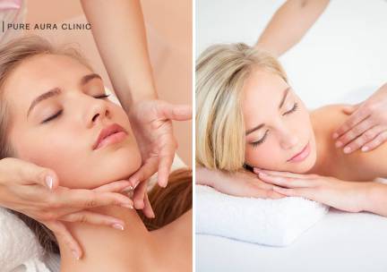 Gezichtsbehandeling (75 min) of gezichts-, nek- en schoudermassage (30 min)