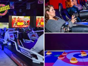 Curling (60 min) + Sim Racing (30 min) + snacks