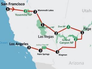 Explore the West the Tesla way (23 dagen)