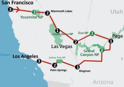 Explore the West the Tesla way (23 dagen)