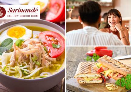 Indonesische soep + gegrilde panini naar keuze bij SarinandÃ©