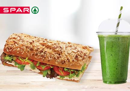 Broodje + smoothie naar keuze voor afhaal bij Spar City
