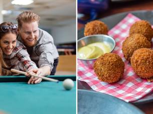 Poolen of snookeren (1 of 2 uur) voor 2 tot 4 pers. + bittergarnituur