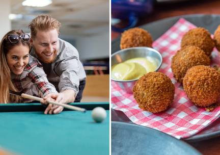 Poolen of snookeren (1 of 2 uur) voor 2 tot 4 pers. + bittergarnituur