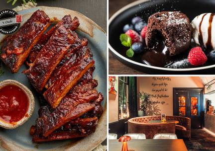 Onbeperkt spareribs en kip piri piri + nagerecht bij GrandcafÃ© Het Oude Postkantoor