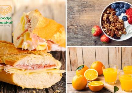 Ontbijtplank + glas verse jus dâorange of onbeperkte broodjesproeverij