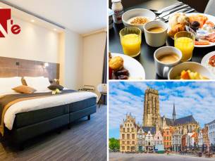 Overnachting voor 2 + ontbijt + late check-out bij Hotel VÃ© in Mechelen