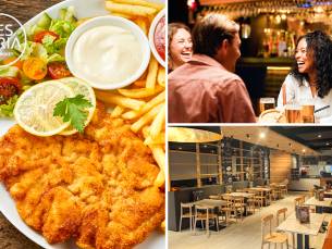 Loaded schnitzel + drankje bij Restaria Markt 41