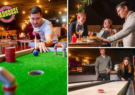 Poolen + darten + shuffleboarden + crazy pong + nacho's