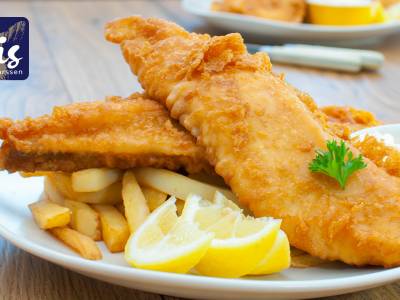 Visgerecht naar keuze + friet, saus en frisdrank