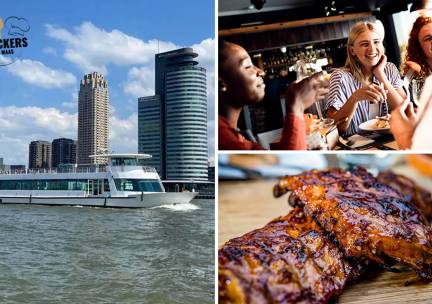 Rondvaart (2 uur) door Rotterdam + onbeperkt spareribs of brunchbuffet bij de Leckers Boot