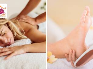 Pedicurebehandeling (30 min) en/of massage naar keuze (30 of 40 min)