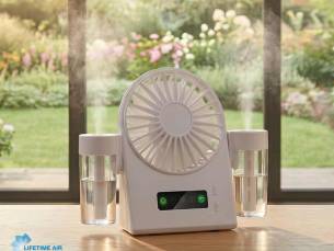 Tafelventilator Oplaadbaar Met Dubbele Vernevelaar - Waterkoeling Waar Je O ...