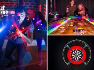 Lasergamen of shuffle + smartdarts