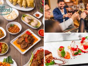 Indonesische 2-gangen rijsttafel of 3-gangendiner Ã  la carte bij Vet Gezond