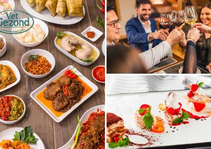 Indonesische 2-gangen rijsttafel of 3-gangendiner Ã  la carte bij Vet Gezond
