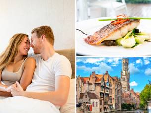 Overnachting voor 2 + ontbijt + 3-gangenlunch + late check-out in hartje Brugge
