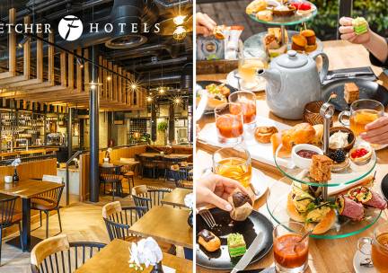 High Tea, High Wine, High Beer of High Bubbles voor 2 bij Fletcher Hotels