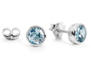 Blautopas Ohrstecker Silber
