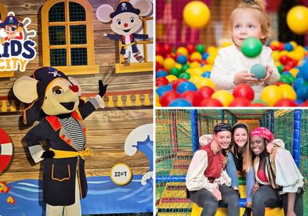 Entree voor Kids City + snackpakket + kleine piratenvlag