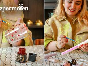 Workshop glas of kaarsen beschilderen + koffie of thee + lekkernij (1,5 uur)