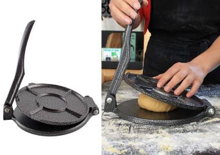 Nonna Tortillapers &Atilde;20 cm - 100% Gietijzer - Roti Maker - Tortilla Press