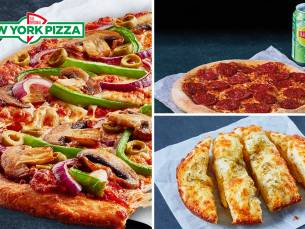 Pizza (25 cm) naar keuze + bijgerecht of fris voor afhaal bij New York Pizza