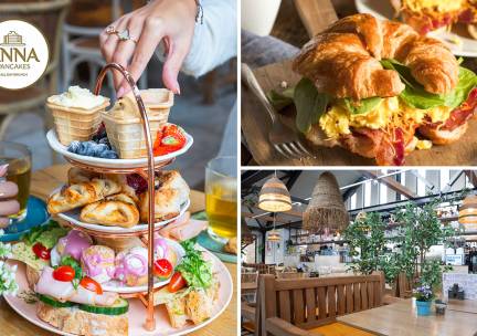 Ontbijtgerecht + drankje naar keuze of high tea bij Anna Pancakes