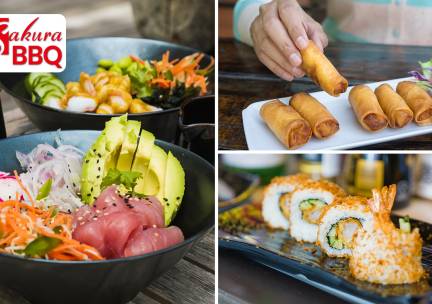 Sushibox (32 of 51 stuks) of 2 pokebowls + drankjes voor afhaal bij Sakura Koreaanse BBQ